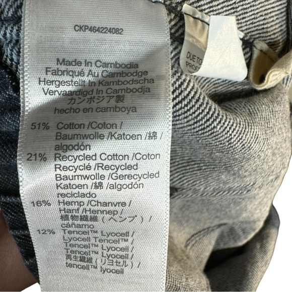 Madewell Gray Black Wide Leg Elastic Waist Jean Pants Womens Size Small - Picture 7 of 7